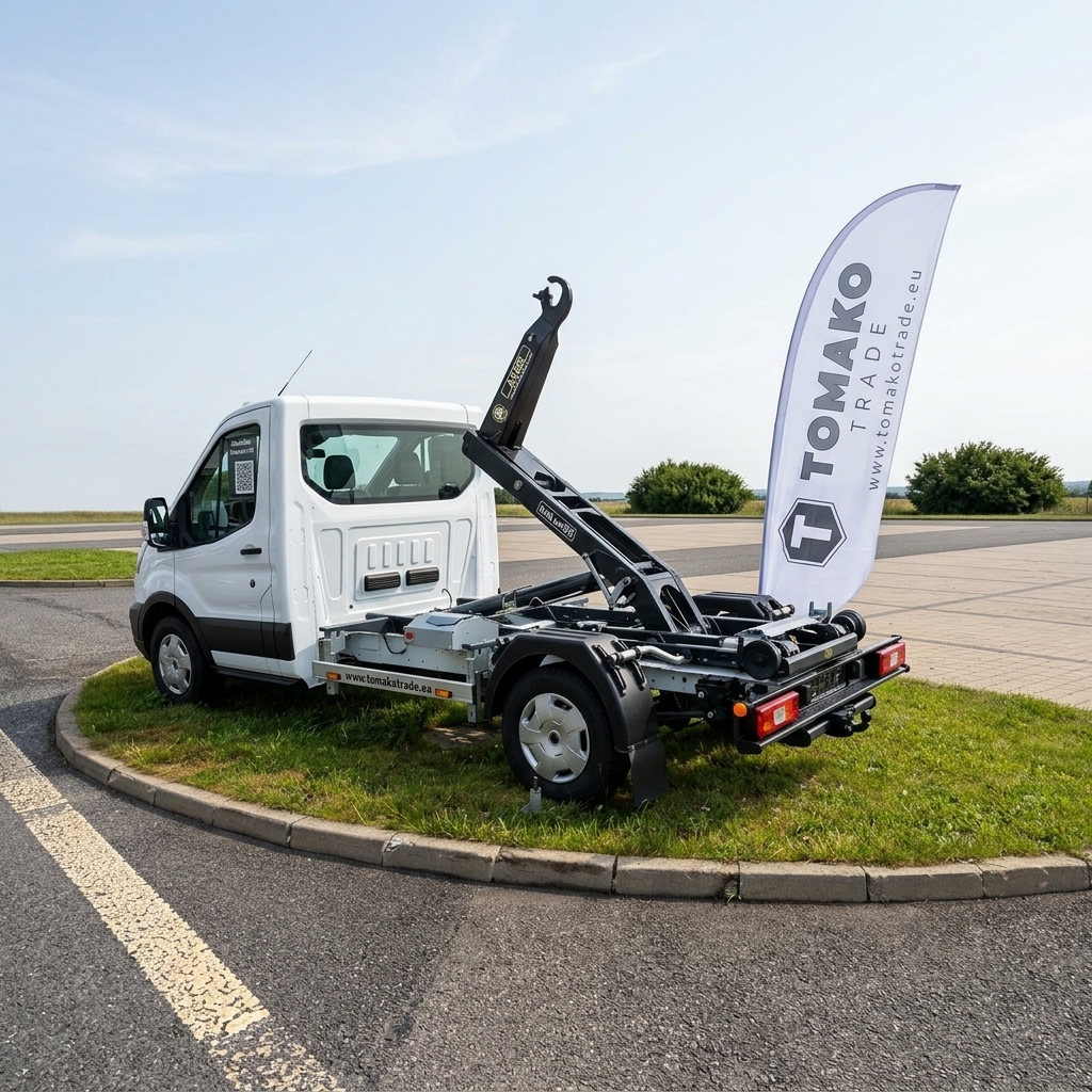 Ford Transit 4x4 hákový nosič, zadní pohled na nástavbu